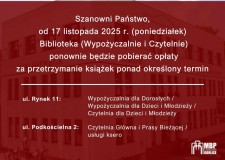 Przejdź do - Uwaga — wracają opłaty za przetrzymane książki